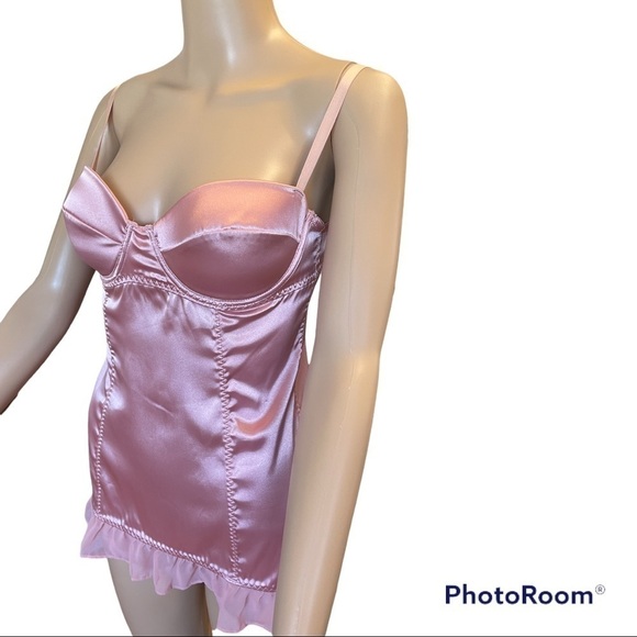 VICTORIAS SECRET LINGERIE SIZE 36 C PRETTY LITTLE THINGS LIGHT PINK BABYDOLL - Picture 3 of 6